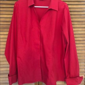 Jones New York - red blouse/no iron